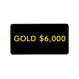 Gold $6,000 Market Celebration Etiket