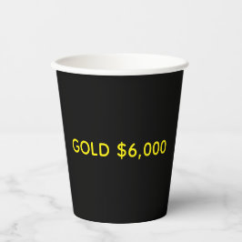 Gold $6,000 Market Celebration Papieren Bekers