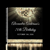 Gold 70th Birthday 70's Disco Ball Gastenboek Notitieboek