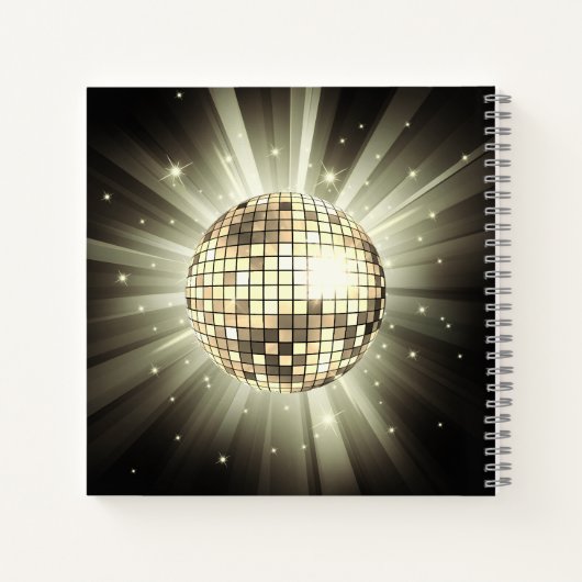 Gold 70th Birthday 70's Disco Ball Gastenboek Notitieboek (Achterkant)