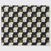 Gold 70th Birthday-ballonnen in White Box Cadeaupapier (Vlak)