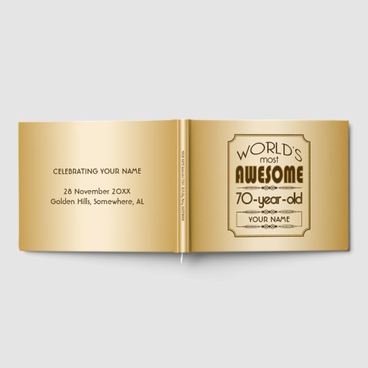 Gold 70th Birthday Celebration World Best Fabulous Gastenboek (Volledig)