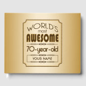 Gold 70th Birthday Celebration World Best Fabulous Gastenboek (Voorkant)