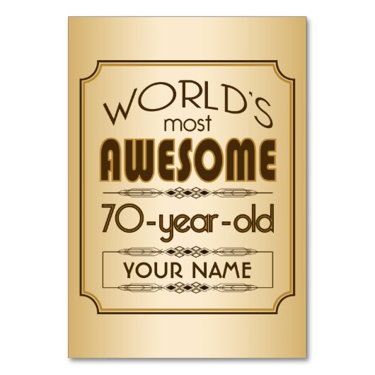 Gold 70th Birthday Celebration World Best Fabulous Kaart (Achterkant)