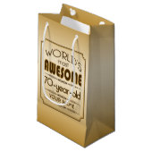 Gold 70th Birthday Celebration World Best Fabulous Klein Cadeauzakje (Voorkant Gekanteld)