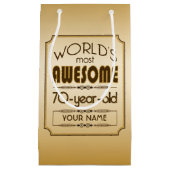Gold 70th Birthday Celebration World Best Fabulous Klein Cadeauzakje (Voorkant)