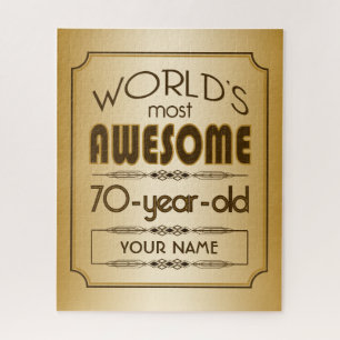 Gold 70th Birthday Celebration World Best Fabulous Legpuzzel