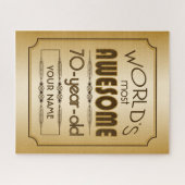 Gold 70th Birthday Celebration World Best Fabulous Legpuzzel (Horizontaal)
