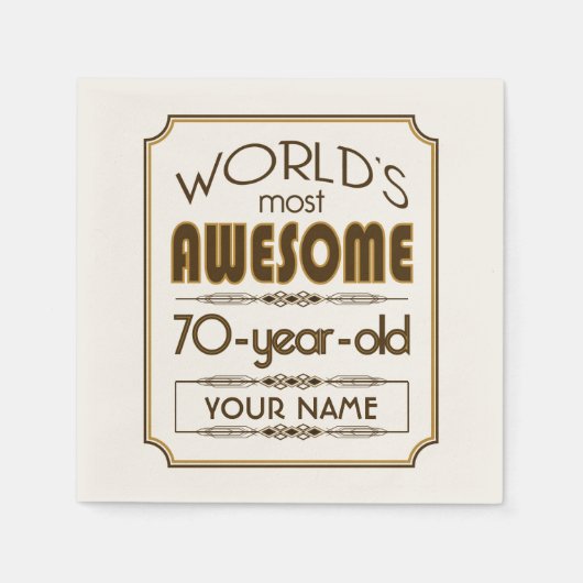 Gold 70th Birthday Celebration World Best Fabulous Servetten (Voorkant)