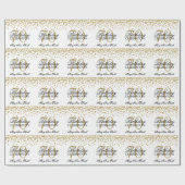 Gold 70th Birthday Faux Glitter Confetti Cadeaupapier (Vlak)
