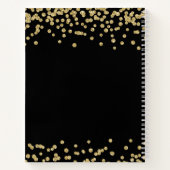 Gold 70th Birthday Guestbook Confetti Black Notitieboek (Achterkant)