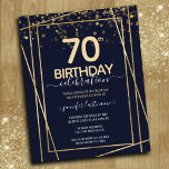 Gold 70th Birthday Party Budget Invitation<br><div class="desc">Elegant Faux gouden grens met de schijnwerpers aan de bovengrens. Alle tekst kan worden aangepast en kan eenvoudig worden gewijzigd voor uw eigen wensen. Geweldig elegante sjabloon voor 70ste verjaardag.</div>