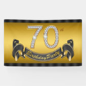 Gold 70th Birthday Party Spandoek (Horizontaal)
