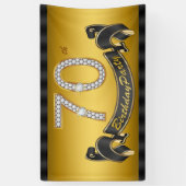 Gold 70th Birthday Party Spandoek (Verticaal)