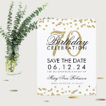 Gold 70th Birthday Save Date Confetti Save The Date<br><div class="desc">Het elegante "70th Birthday Party"-ontwerp met Gold Faux Glitter Confetti White en de aangepaste naam en tekst voor meer informatie. Eenvoudig te gebruiken en eenvoudig aan te passen. Bestel vandaag nog!</div>