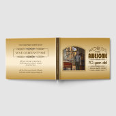 Gold 70th Birthday World's Best Custom Photo Lijst Gastenboek (Volledig)