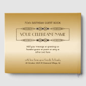 Gold 70th Birthday World's Best Custom Photo Lijst Gastenboek (Achterkant)