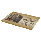 Gold 70th Birthday World's Best Custom Photo Lijst Snijplank (Hoek)