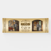 Gold 70th Birthday World's Best Custom Photo Lijst Spandoek (Horizontaal)