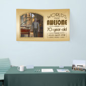 Gold 70th Birthday World's Best Custom Photo Lijst Spandoek (Beurs)