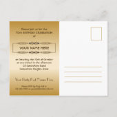 Gold 70th Birthday World's Best Custom Photo Lijst Uitnodiging Briefkaart (Achterkant)