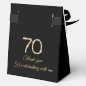 Gold 70th Diamonds Birthday Party Bedankdoosjes (Achterkant)