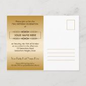 Gold 75th Birthday World's Best Custom Photo Lijst Uitnodiging Briefkaart (Achterkant)