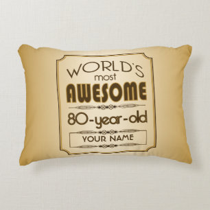 Gold 80th Birthday Celebration World Best Fabulous Accent Kussen