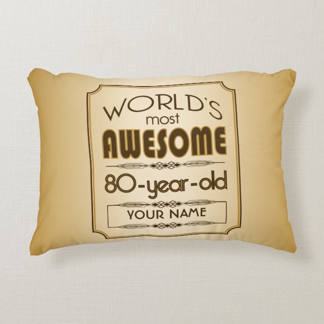 Gold 80th Birthday Celebration World Best Fabulous Accent Kussen (Voorkant)
