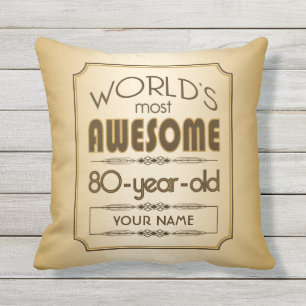 Gold 80th Birthday Celebration World Best Fabulous Buitenkussen