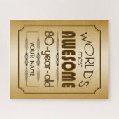 Gold 80th Birthday Celebration World Best Fabulous Legpuzzel (Horizontaal)