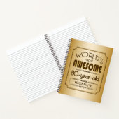 Gold 80th Birthday Celebration World Best Fabulous Notitieboek (Binnen)