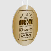 Gold 80th Birthday Celebration World Best Fabulous Ornament (voorkant)