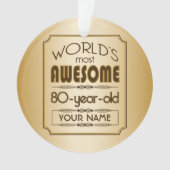 Gold 80th Birthday Celebration World Best Fabulous Ornament (voorkant)