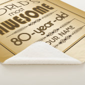 Gold 80th Birthday Celebration World Best Fabulous Sherpa Deken (3/4)