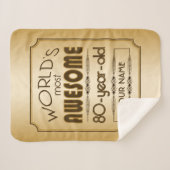 Gold 80th Birthday Celebration World Best Fabulous Sherpa Deken (Voorkant (horizontaal))