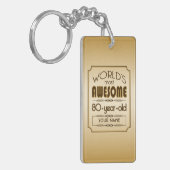 Gold 80th Birthday Celebration World Best Fabulous Sleutelhanger (Voorkant Links)