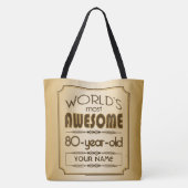 Gold 80th Birthday Celebration World Best Fabulous Tote Bag (Achterkant)