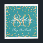 Gold 80th Birthday Glitter Confetti Blauwgroen Servet<br><div class="desc">Elegant & Modern 80e Verjaardag Gold Faux Glitter Confetti Blauwgroen ontwerp.</div>