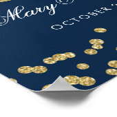 Gold 80th Birthday Glitter Confetti Navy Blue Poster (Hoek)