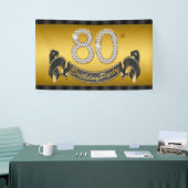 Gold 80th Birthday Party Spandoek (Beurs)