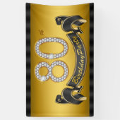 Gold 80th Birthday Party Spandoek (Verticaal)
