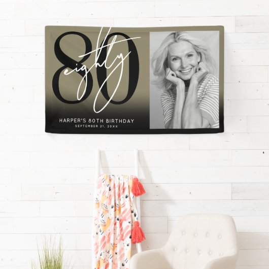 Gold 80th Birthday Party Spandoek (Insitu)