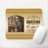 Gold 80th Birthday World's Best Custom Photo Lijst Muismat (Met muis)