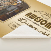 Gold 80th Birthday World's Best Custom Photo Lijst Sherpa Deken (3/4)