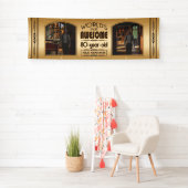 Gold 80th Birthday World's Best Custom Photo Lijst Spandoek (Insitu)