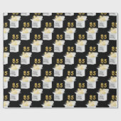 Gold 85th Birthday-ballonnen in White Box Cadeaupapier (Vlak)