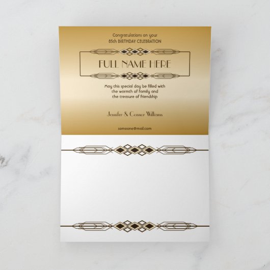 Gold 85th Birthday World's Best Custom Photo Lijst Kaart (Binnen)