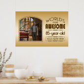 Gold 85th Birthday World's Best Custom Photo Lijst Poster (Keuken)
