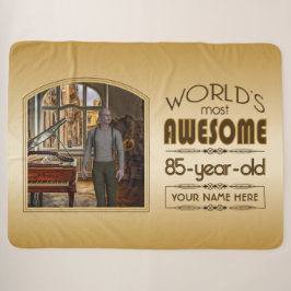 Gold 85th Birthday World's Best Custom Photo Lijst Sherpa Deken